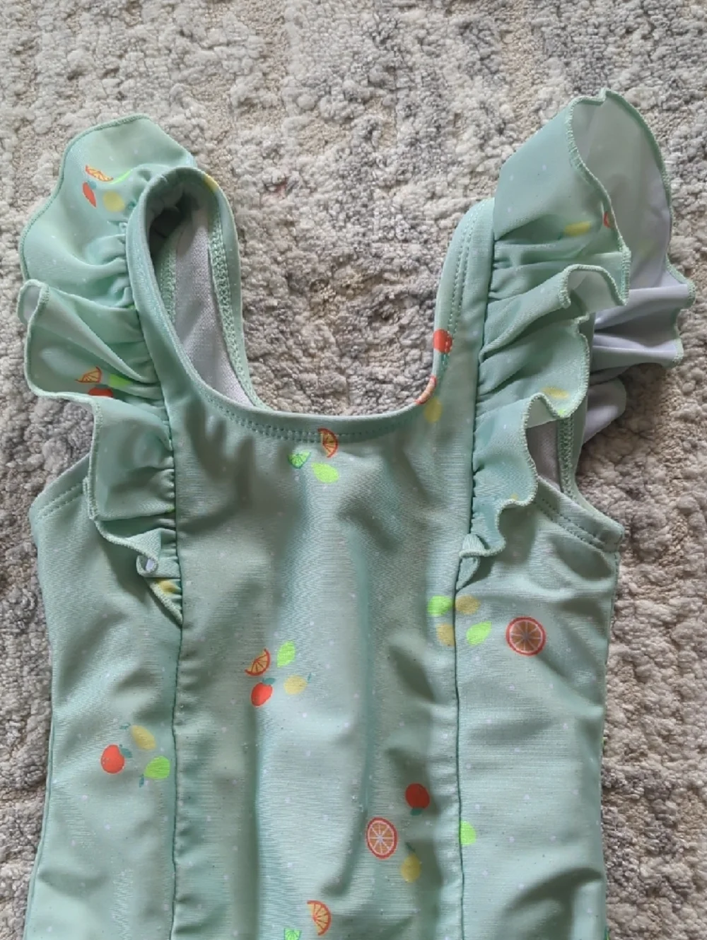 Cat & Jack Mint Green Citrus Print Ruffle One-Piece Swimsuit Size 18 Months